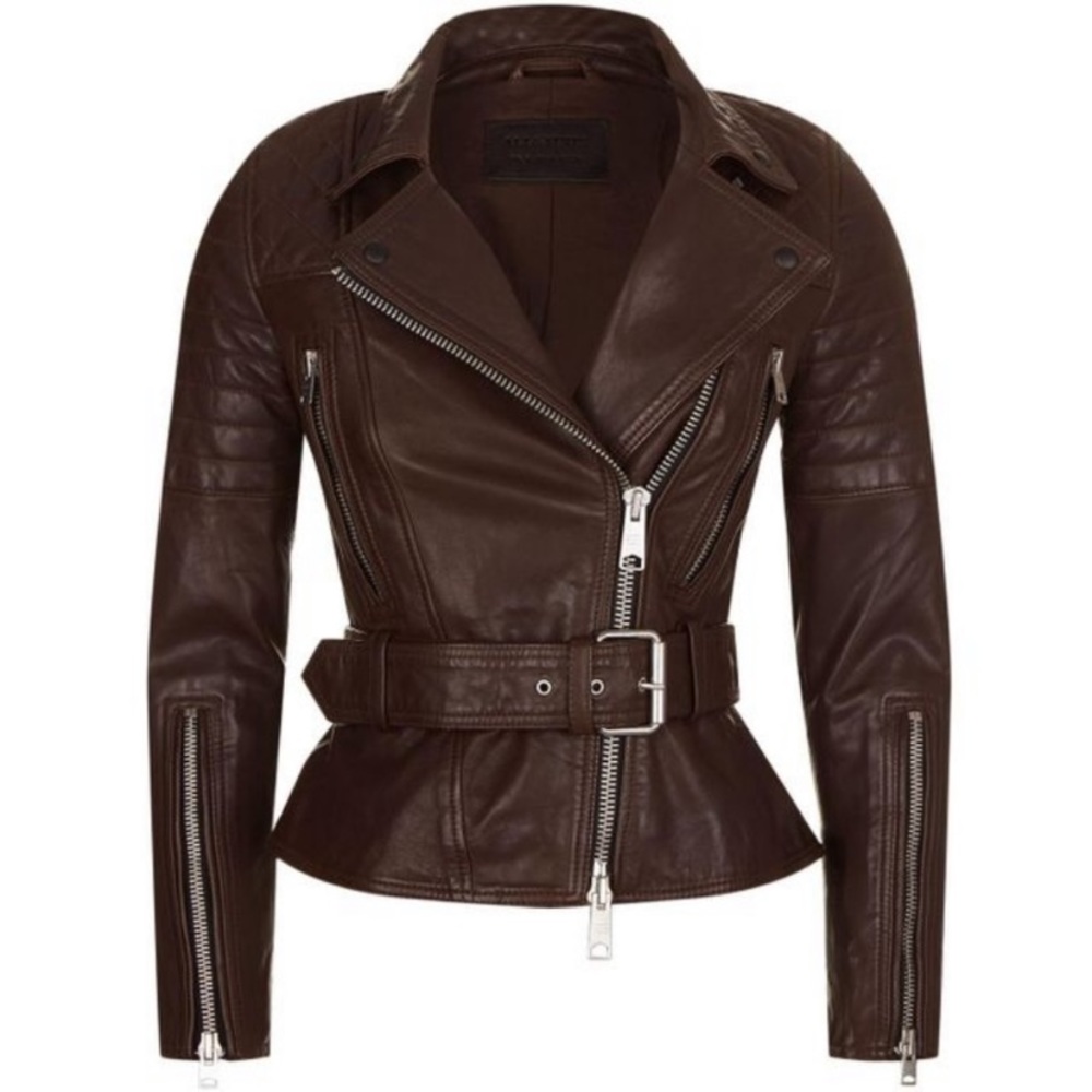 **SOLD** ALL SAINTS Bryden Biker Jacker Size 4 Oxblood NWOT